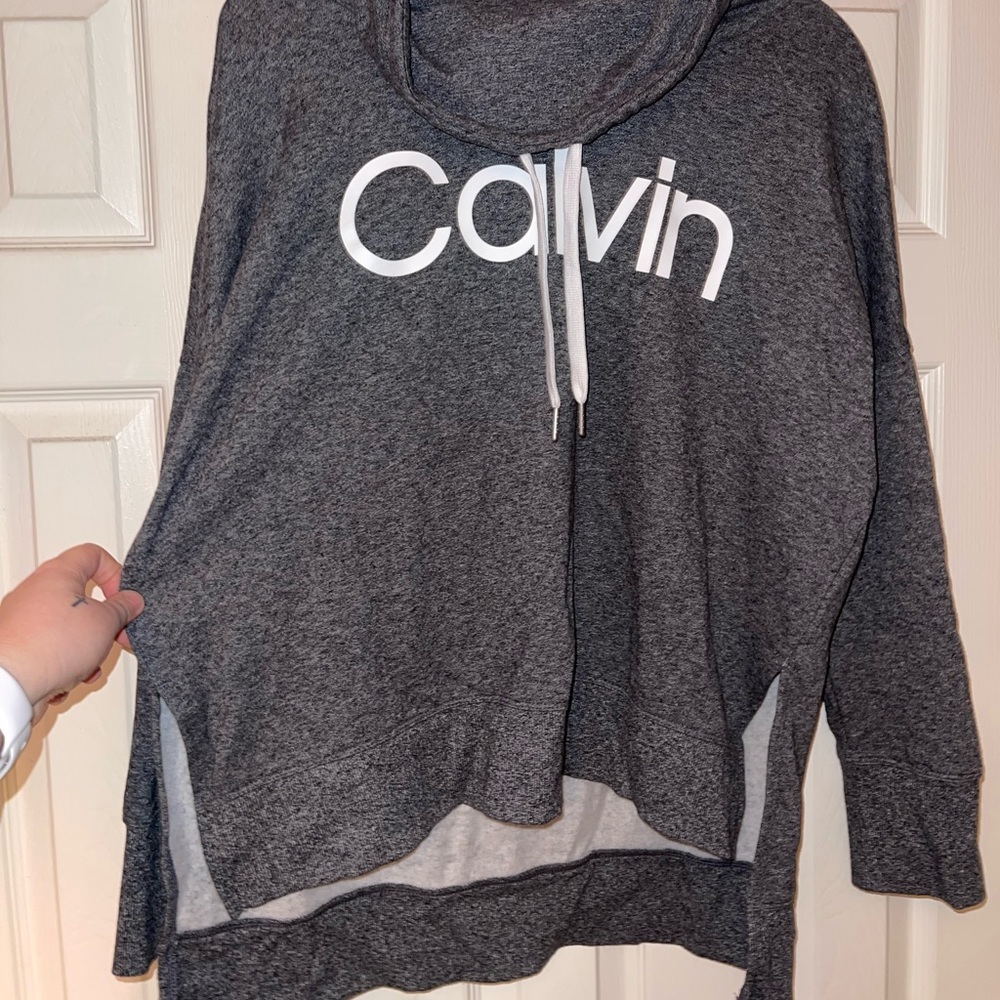 Calvin Klein Lightweight High-low Cow-neck Sweatshirt
